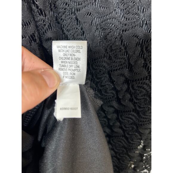 Vintage Slip Dress Medium Black Lace Sheer Maxi Witchy Goth Y2K - Picture 11 of 11